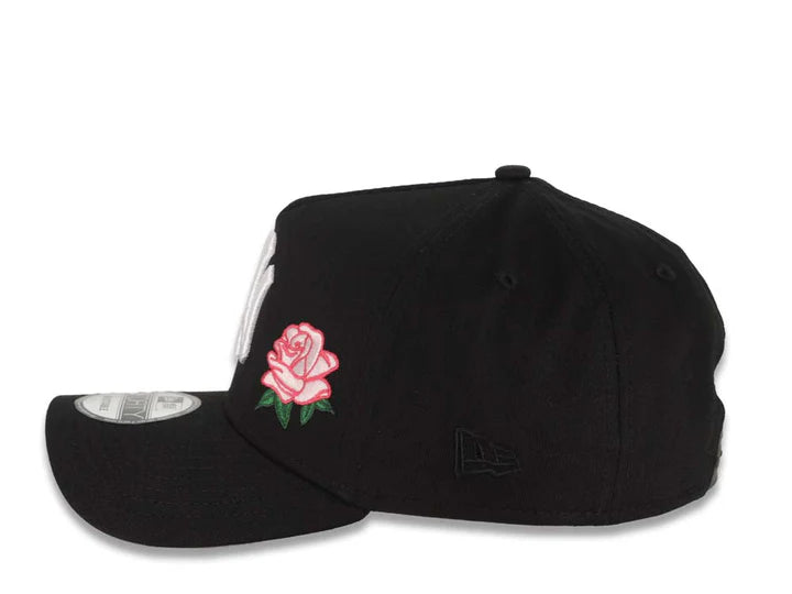 New Era Yankees 9FORTY A-Frame Cap Black – White Logo, Rose Detail, 2000 Subway Series Patch, Pink Undervisor