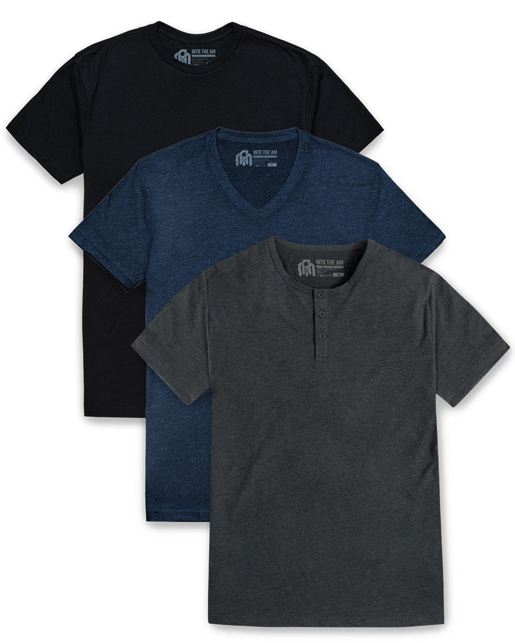 Custom 3 Pack Basic Tee, V-Neck Tee, Henley Tee - Non-Branded