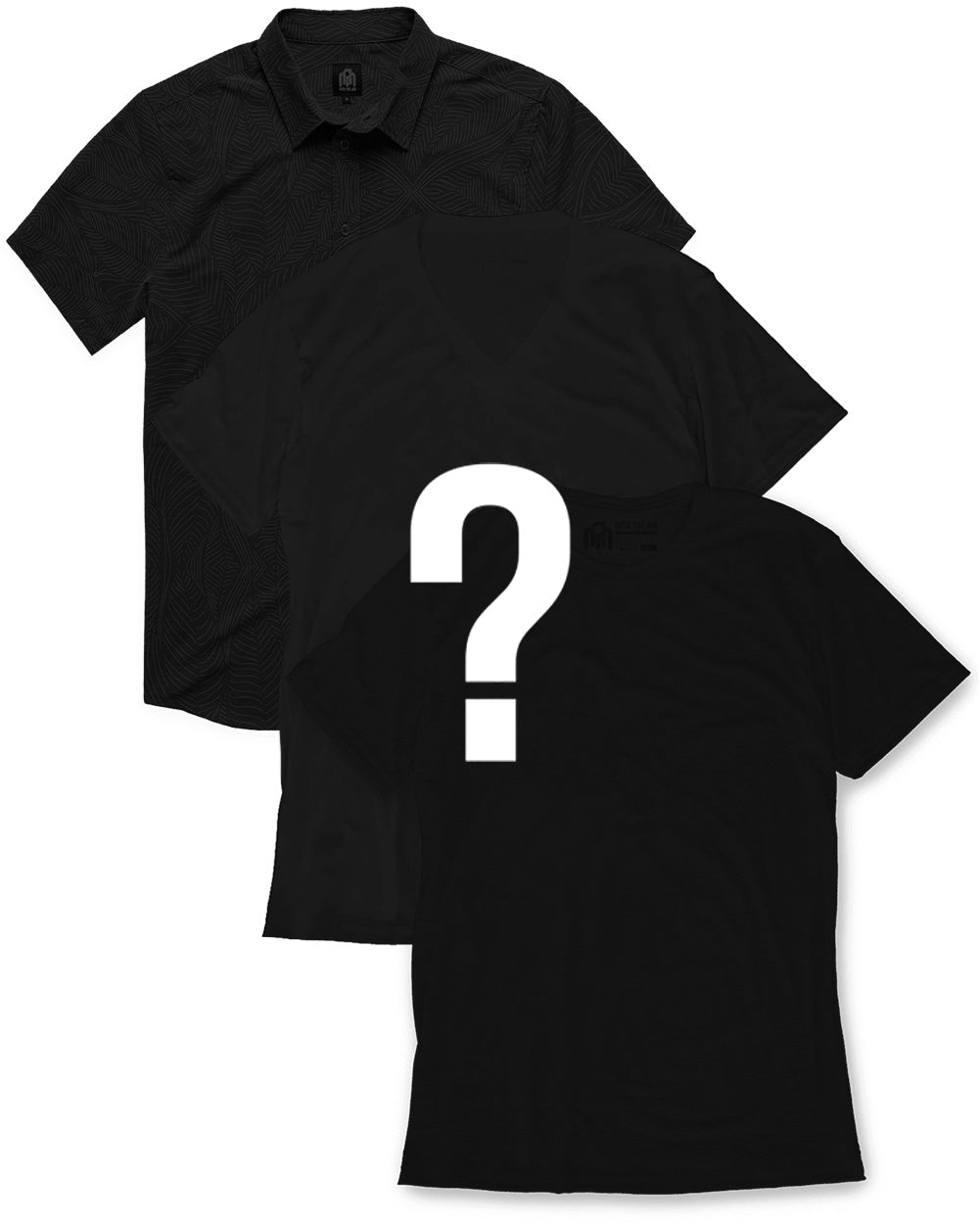 3 Pack Mystery Spring Bundle: Relaxed Button Up, V-Neck, Basic Tee