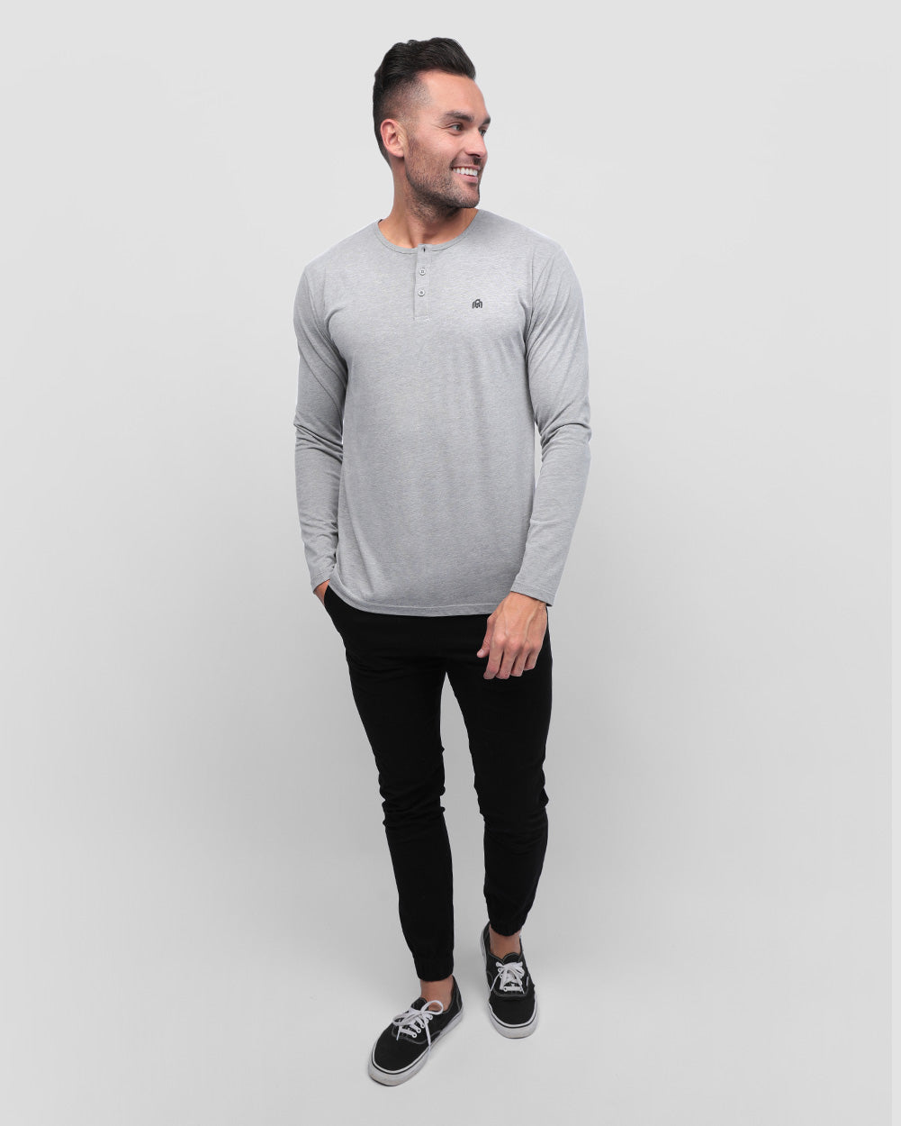 Long Sleeve Henley Tee - Branded
