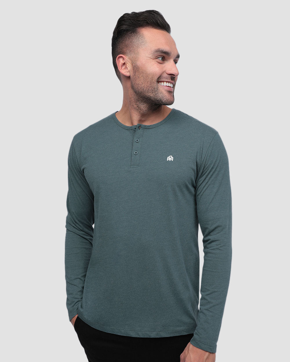 2 Pack Long Sleeve Henley Tee - Branded