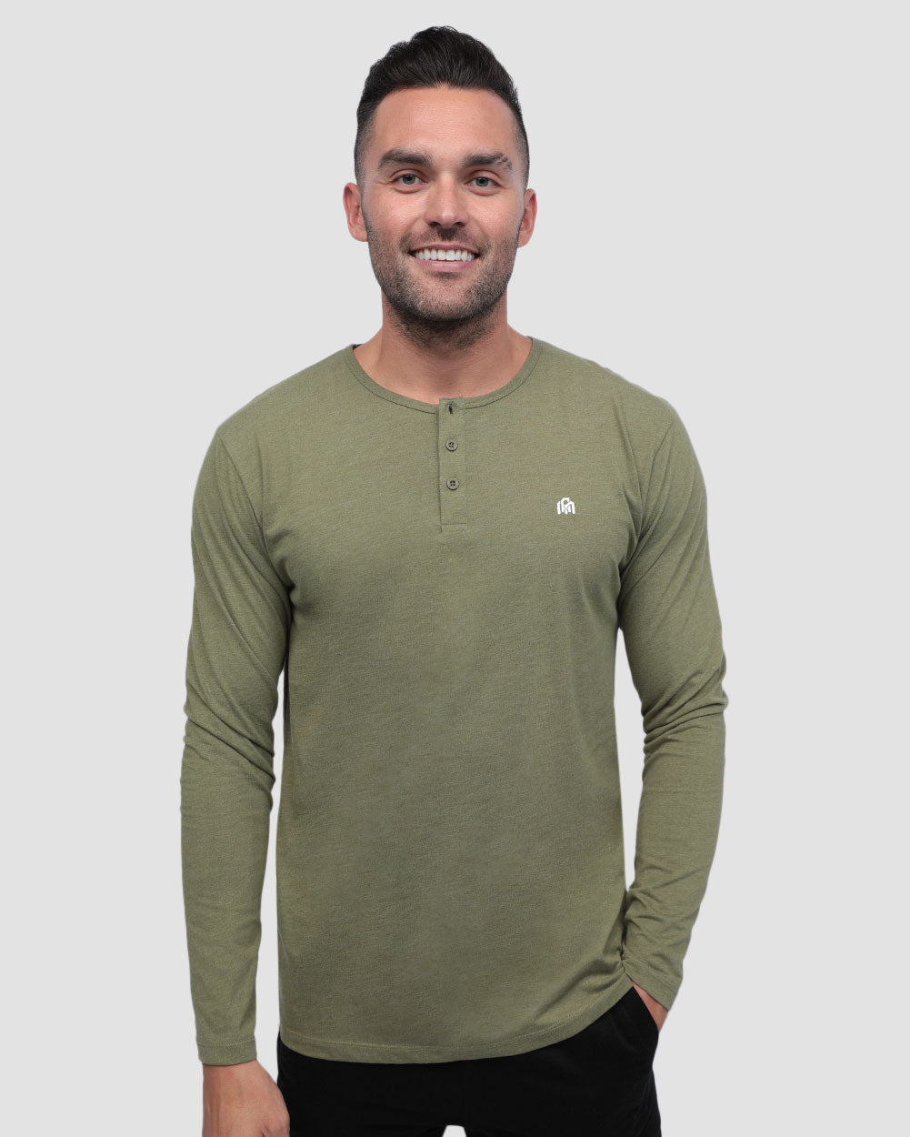 2 Pack Long Sleeve Henley Tee - Branded
