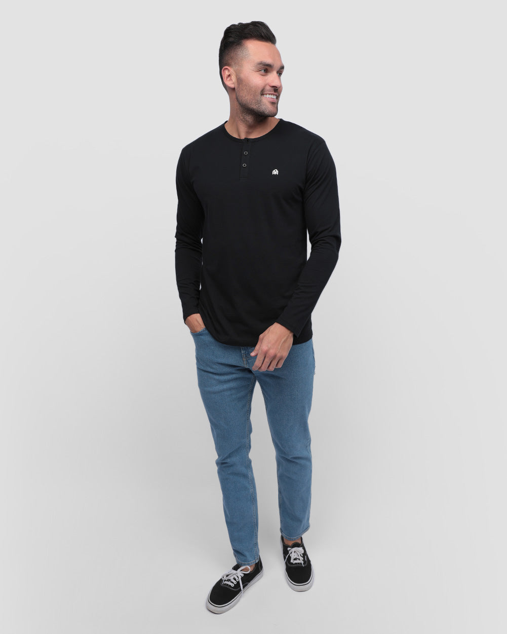 Long Sleeve Henley Tee - Branded
