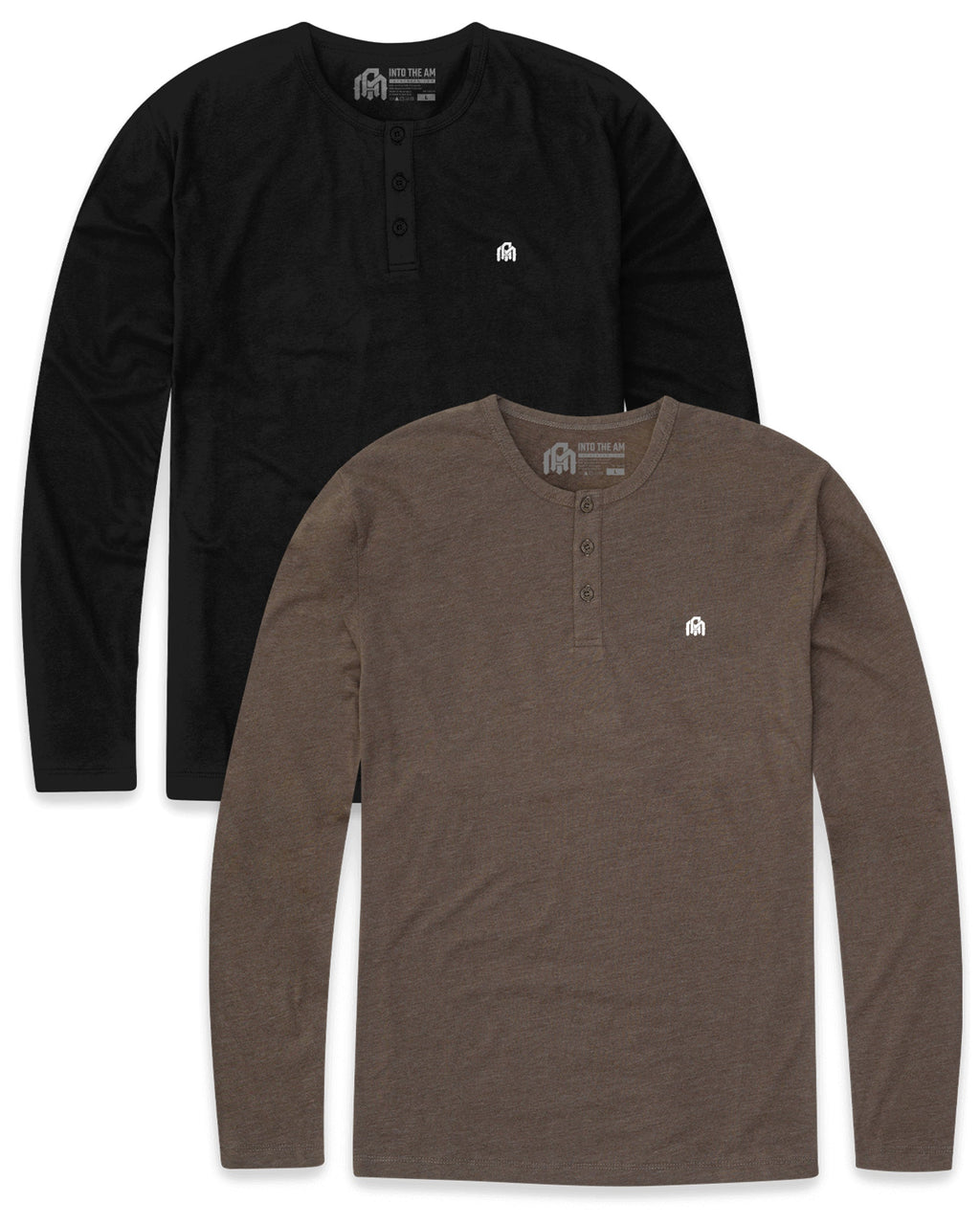 2 Pack Long Sleeve Henley Tee - Branded