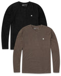 2 Pack Long Sleeve Henley Tee - Branded