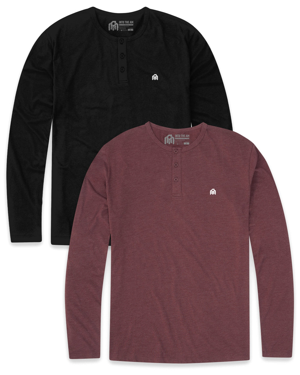 2 Pack Long Sleeve Henley Tee - Branded