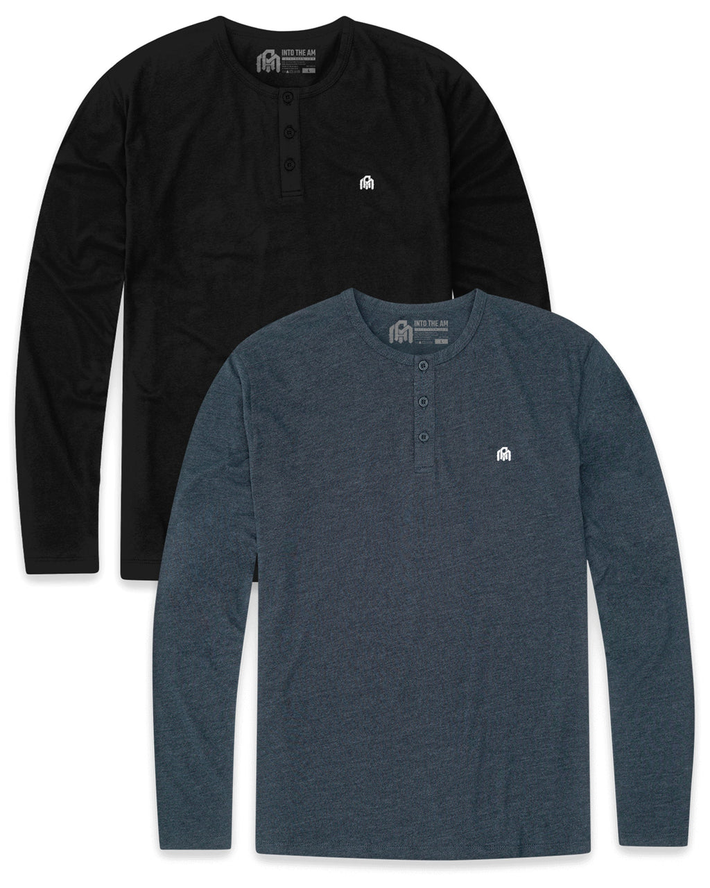 2 Pack Long Sleeve Henley Tee - Branded