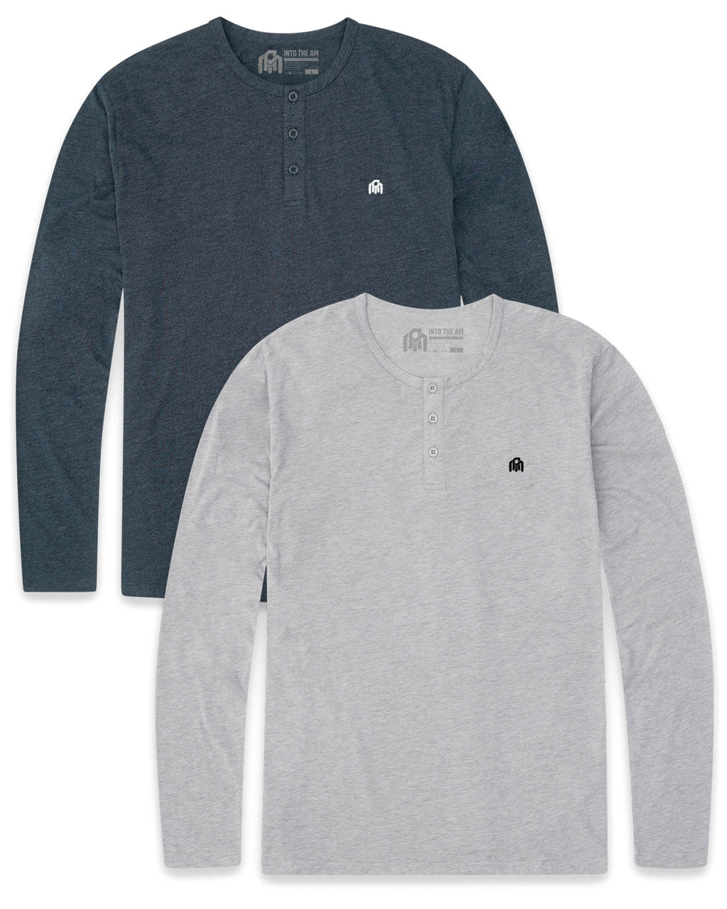 2 Pack Long Sleeve Henley Tee - Branded