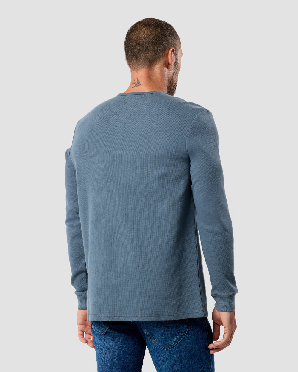 Long Sleeve Waffle Knit Henley
