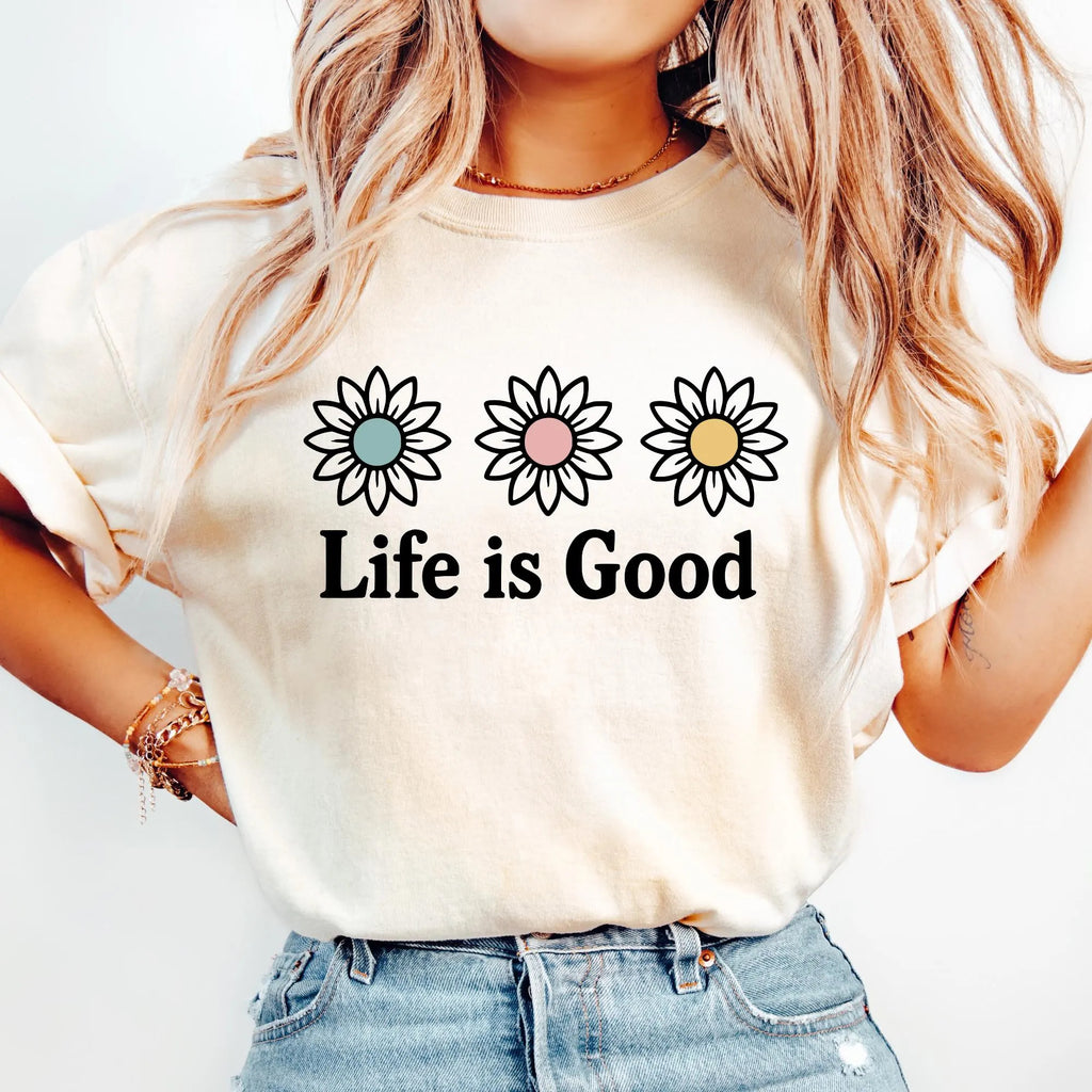 Life Is Good Preppy Daisy PNG & Digital Graphics
