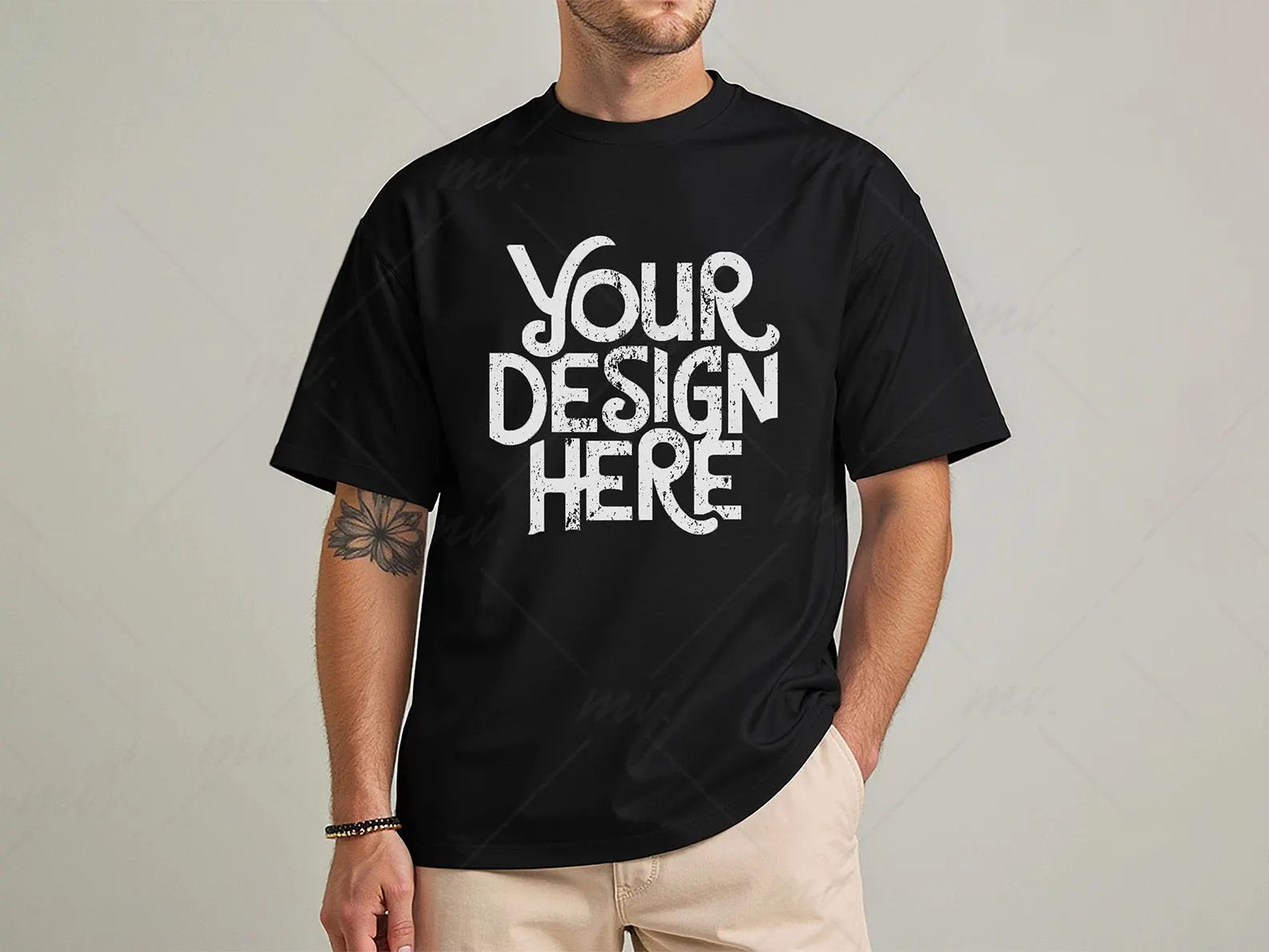 Gildan 5000 Black Tee Mockup PNG