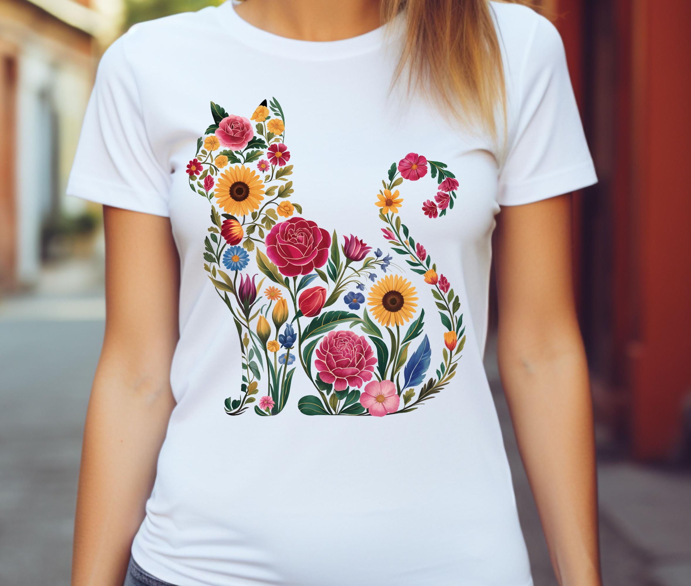 Flower Cat PNG Sublimation Design