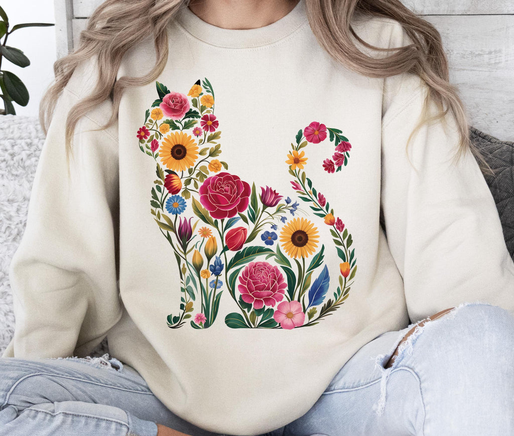 Flower Cat PNG Sublimation Design