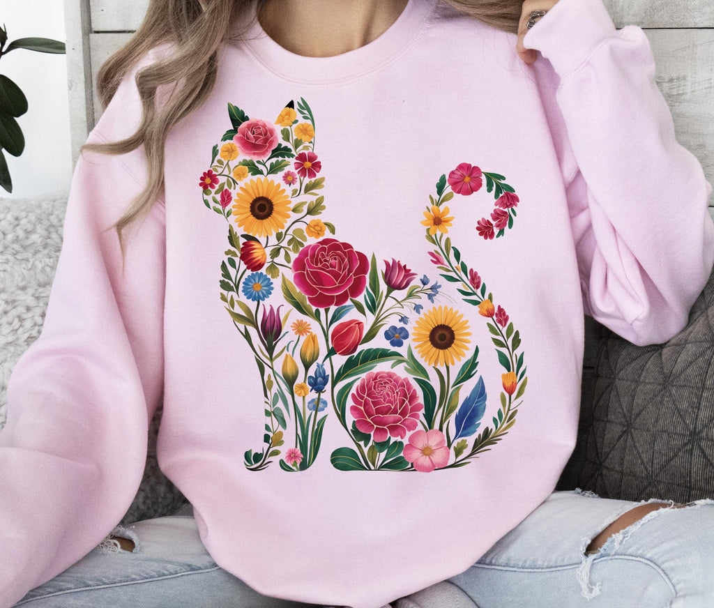 Flower Cat PNG Sublimation Design