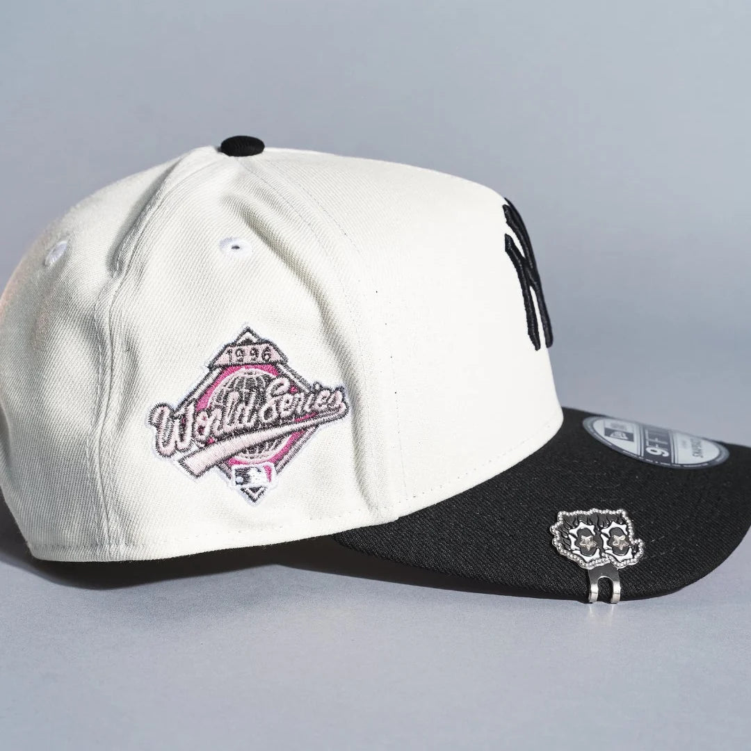 New Era Yankees 9FIFTY Cap Cream & Black – Rose Embroidered Hat with World Series Patch