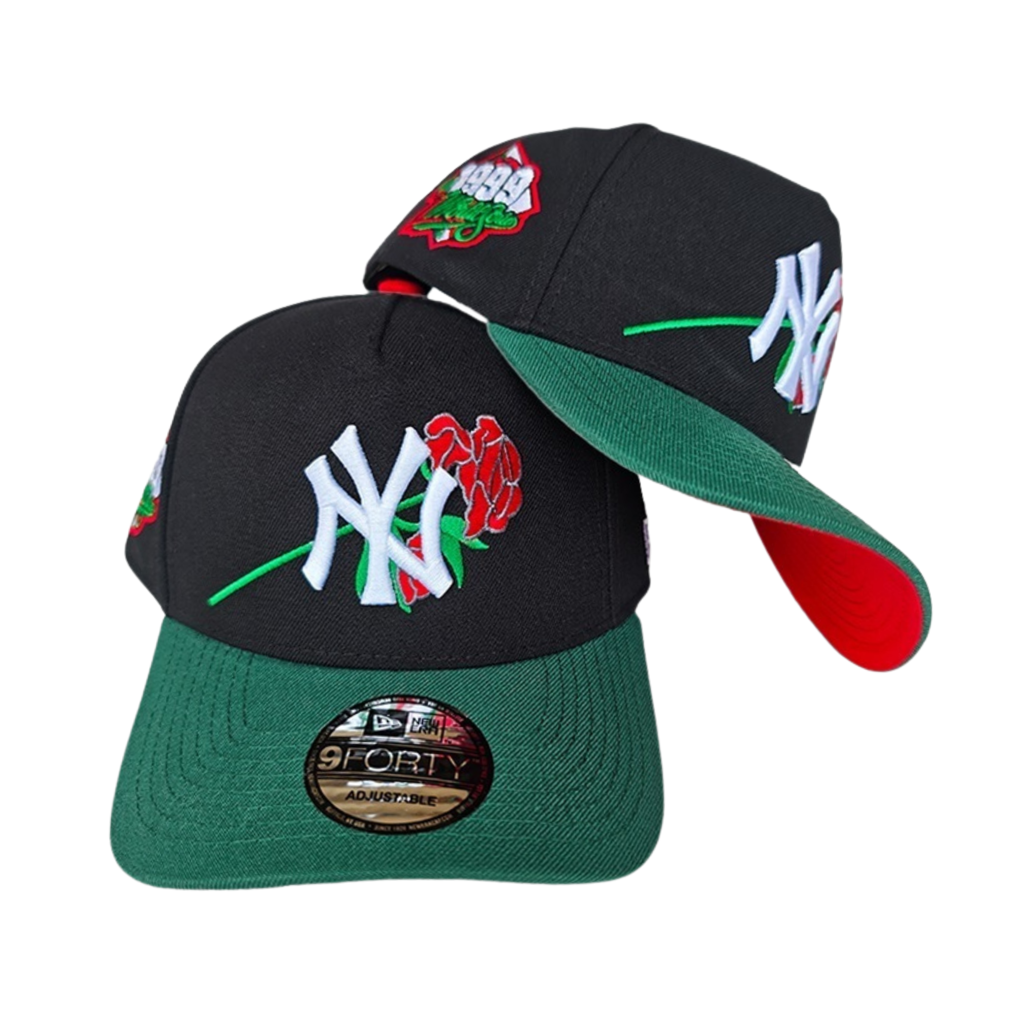New York Yankees 1999 World New Era 9FIFTY Series Floral Logo Fitted Hat-Black Green