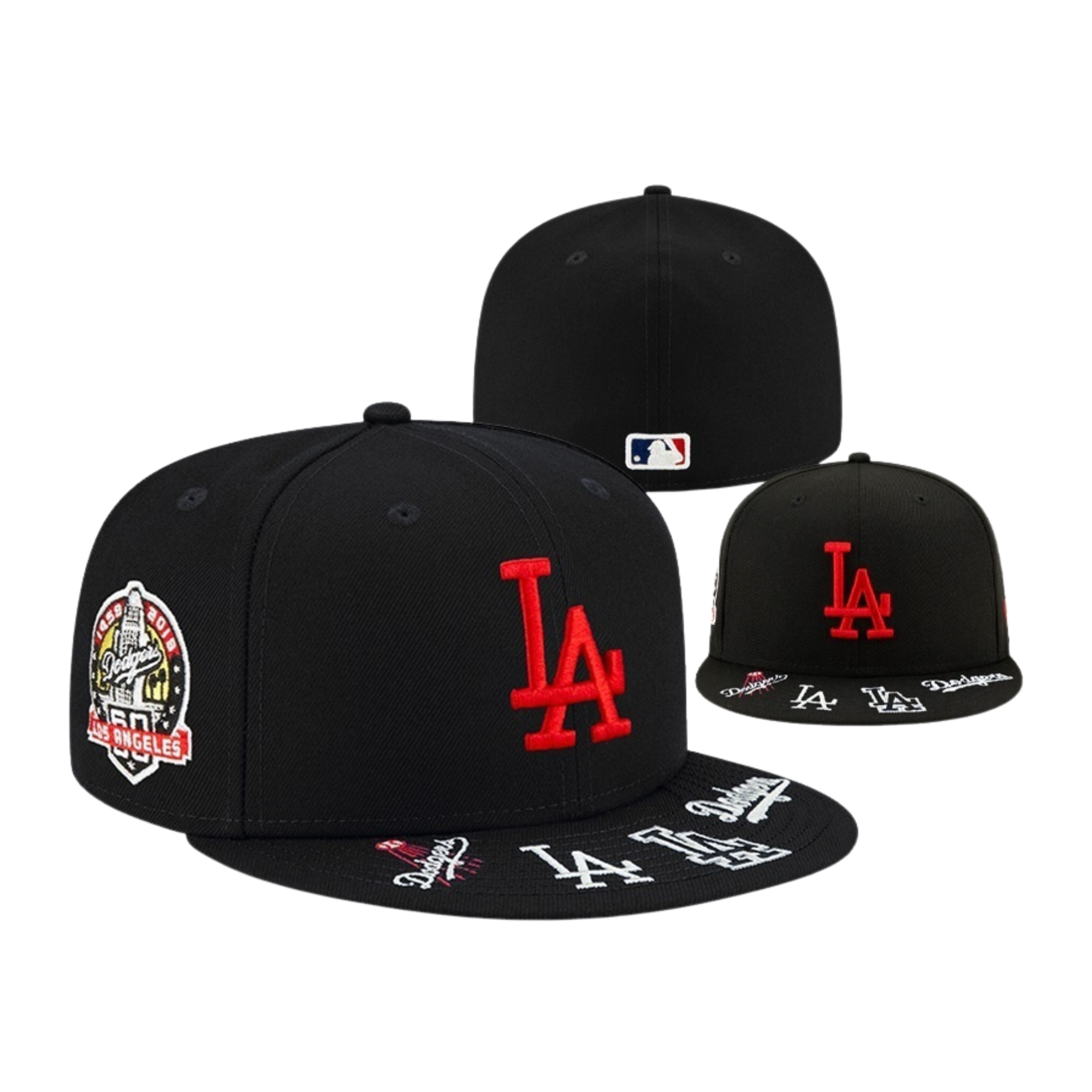 New Era LA Dodgers 59FIFTY Cap – 60th Anniversary Black Red Fitted Hat