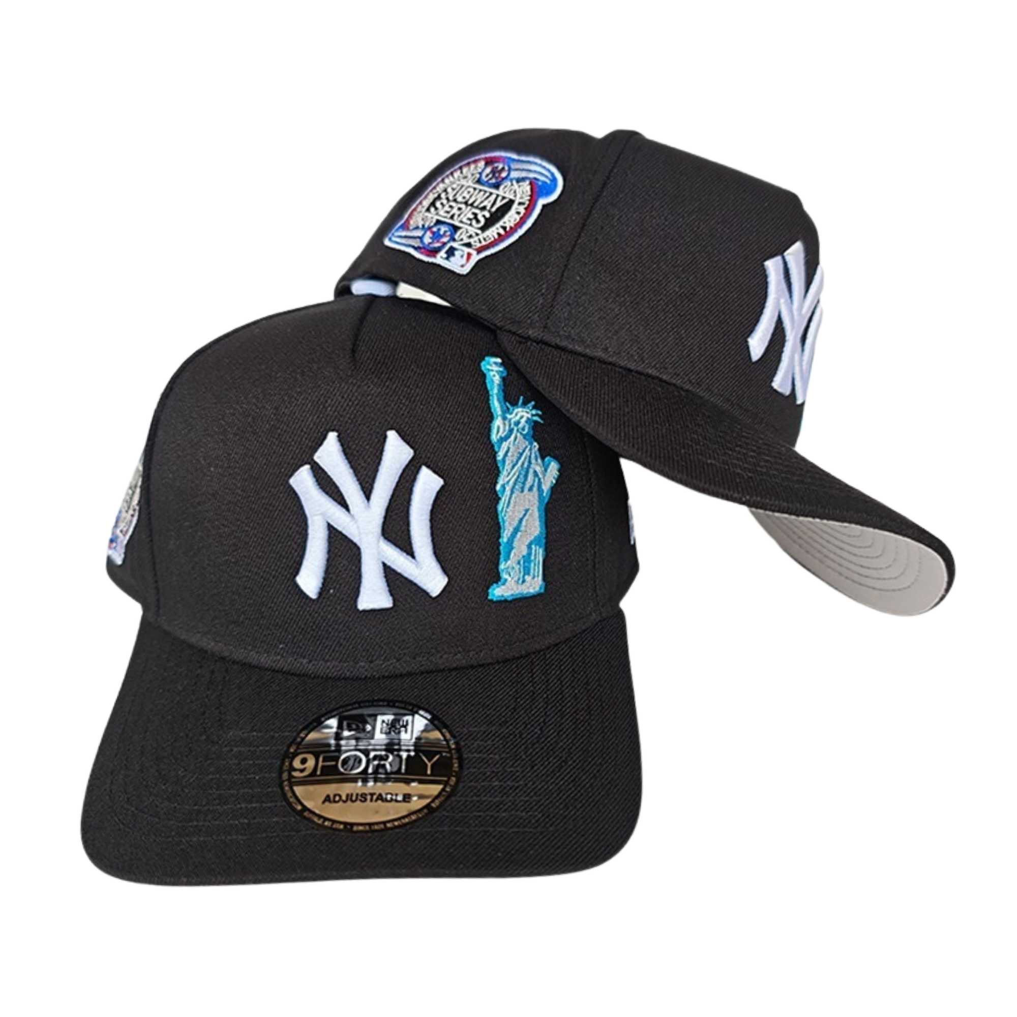 Black New York Yankees Subway Series Adjustable 9Forty A-Frame New Era Cap Hat D